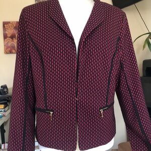 XOXO Red/Black Zipper Pockets Single Hook Closure Lined Blazer-Size XL